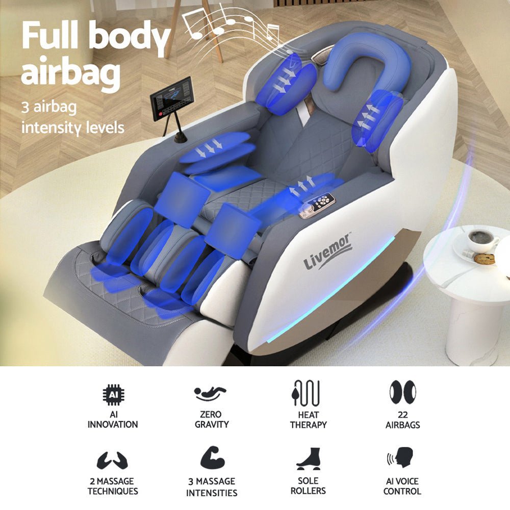 Massage Chair Electric Recliner Home Massager Beryl - Furniture > Bar Stools & Chairs > Massage Chairs - Rivercity House & Home Co. (ABN 18 642 972 209) - Affordable Modern Furniture Australia