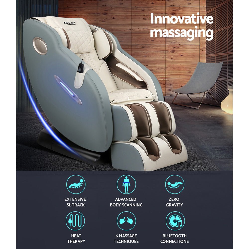 Massage Chair Electric Recliner Massager Grey Ozeni - Furniture > Bar Stools & Chairs > Massage Chairs - Rivercity House & Home Co. (ABN 18 642 972 209) - Affordable Modern Furniture Australia