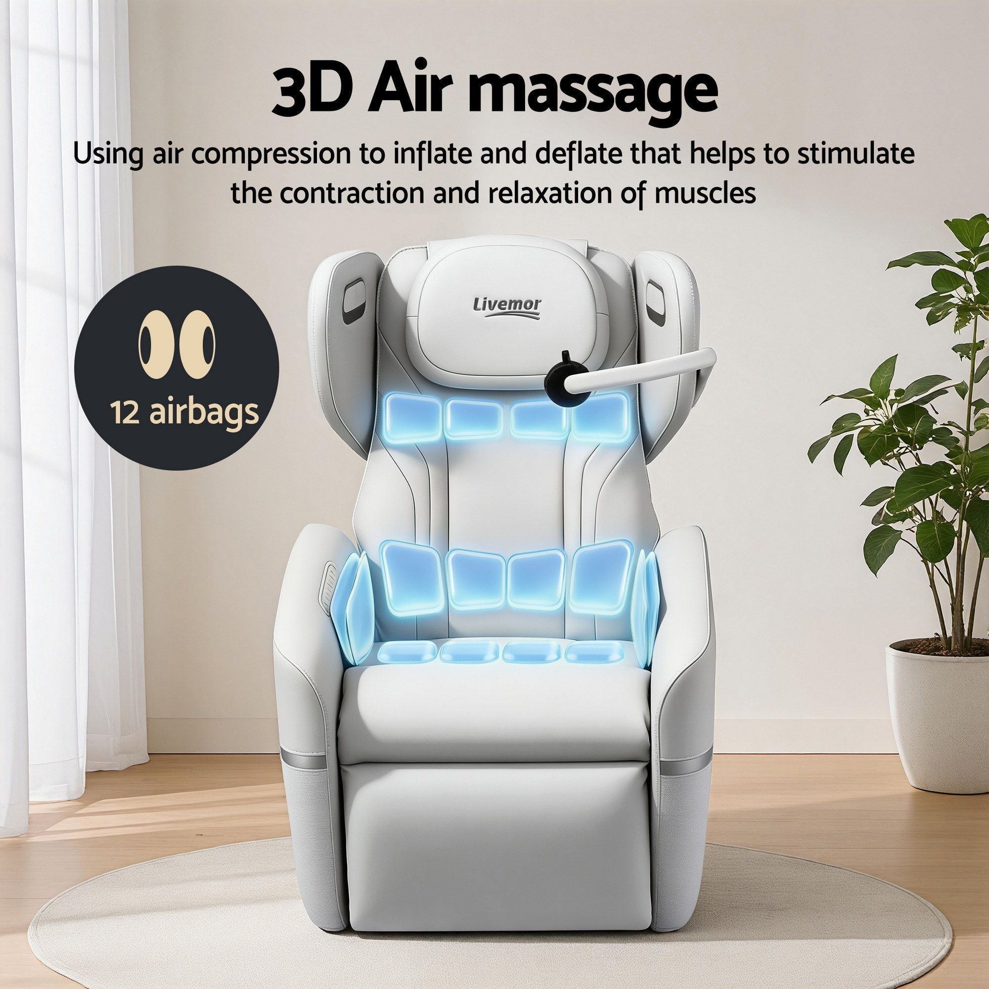 Massage Chair Electric Vibration Recliner Chair ZENO - Furniture > Bar Stools & Chairs > Massage Chairs - Rivercity House & Home Co. (ABN 18 642 972 209) - Affordable Modern Furniture Australia
