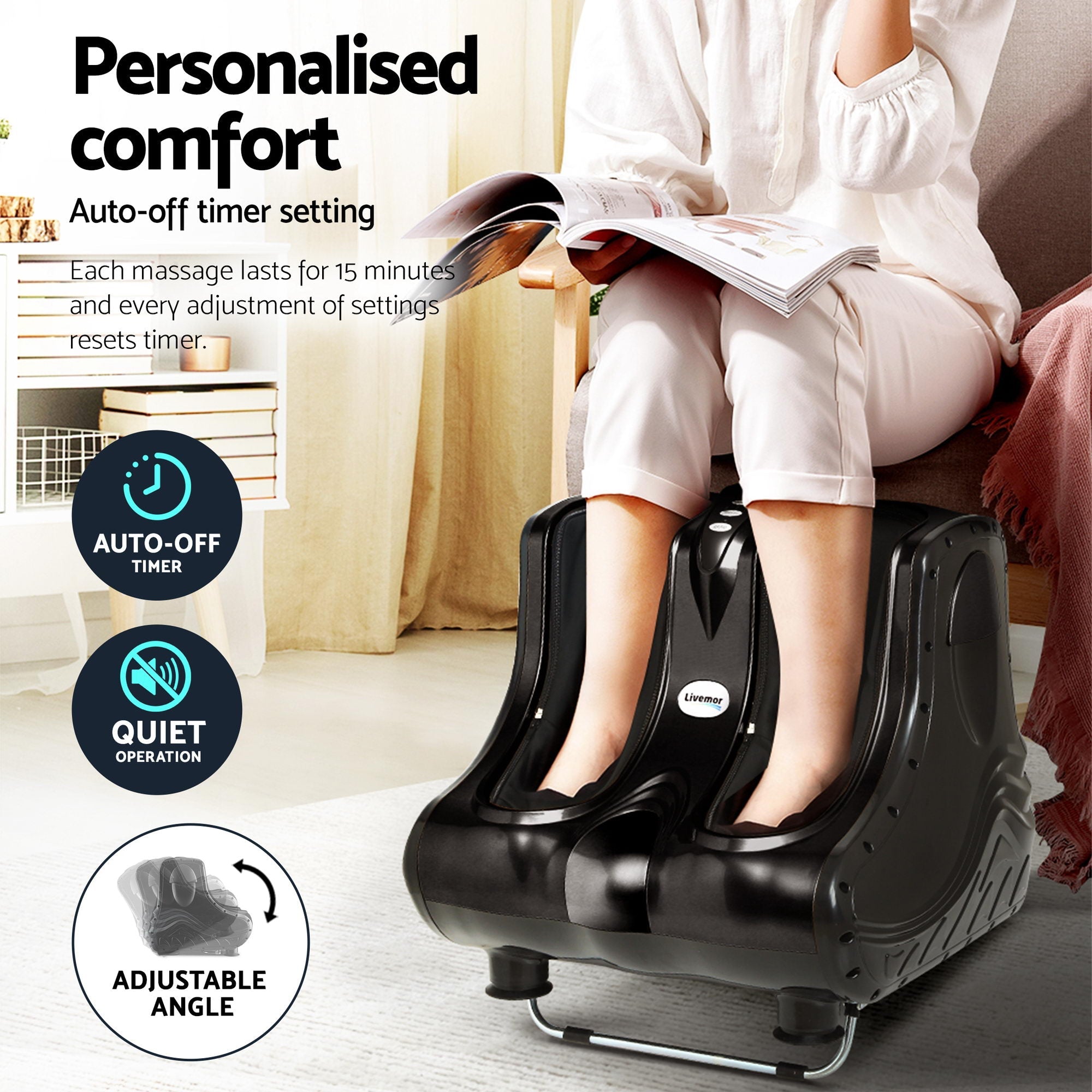 Massage Cushion Heating Massage Seats With Calf Foot Massager - Health & Beauty > Massage & Relaxation > Massagers - Rivercity House & Home Co. (ABN 18 642 972 209) - Affordable Modern Furniture Australia