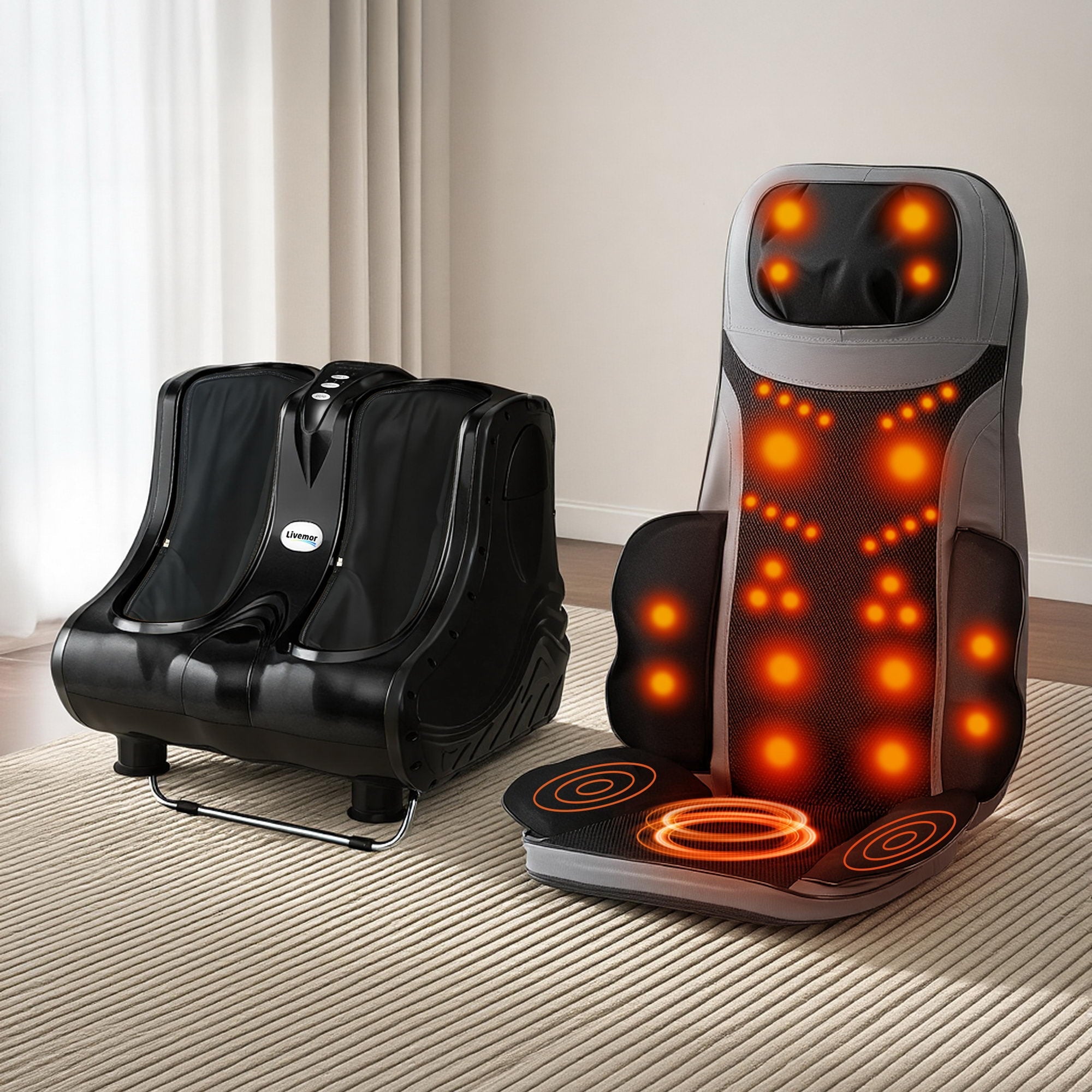 Massage Cushion Heating Massage Seats With Calf Foot Massager - Health & Beauty > Massage & Relaxation > Massagers - Rivercity House & Home Co. (ABN 18 642 972 209) - Affordable Modern Furniture Australia