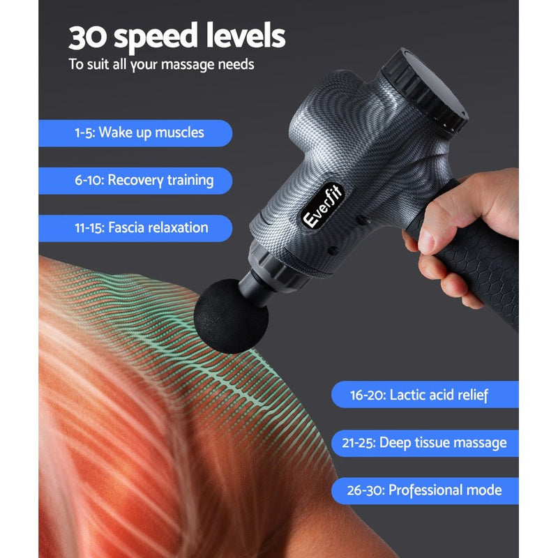 Massage Gun 6 Heads Vibration Massager Muscle Percussion Tissue Therapy - Rivercity House & Home Co. (ABN 18 642 972 209) - Affordable Modern Furniture Australia