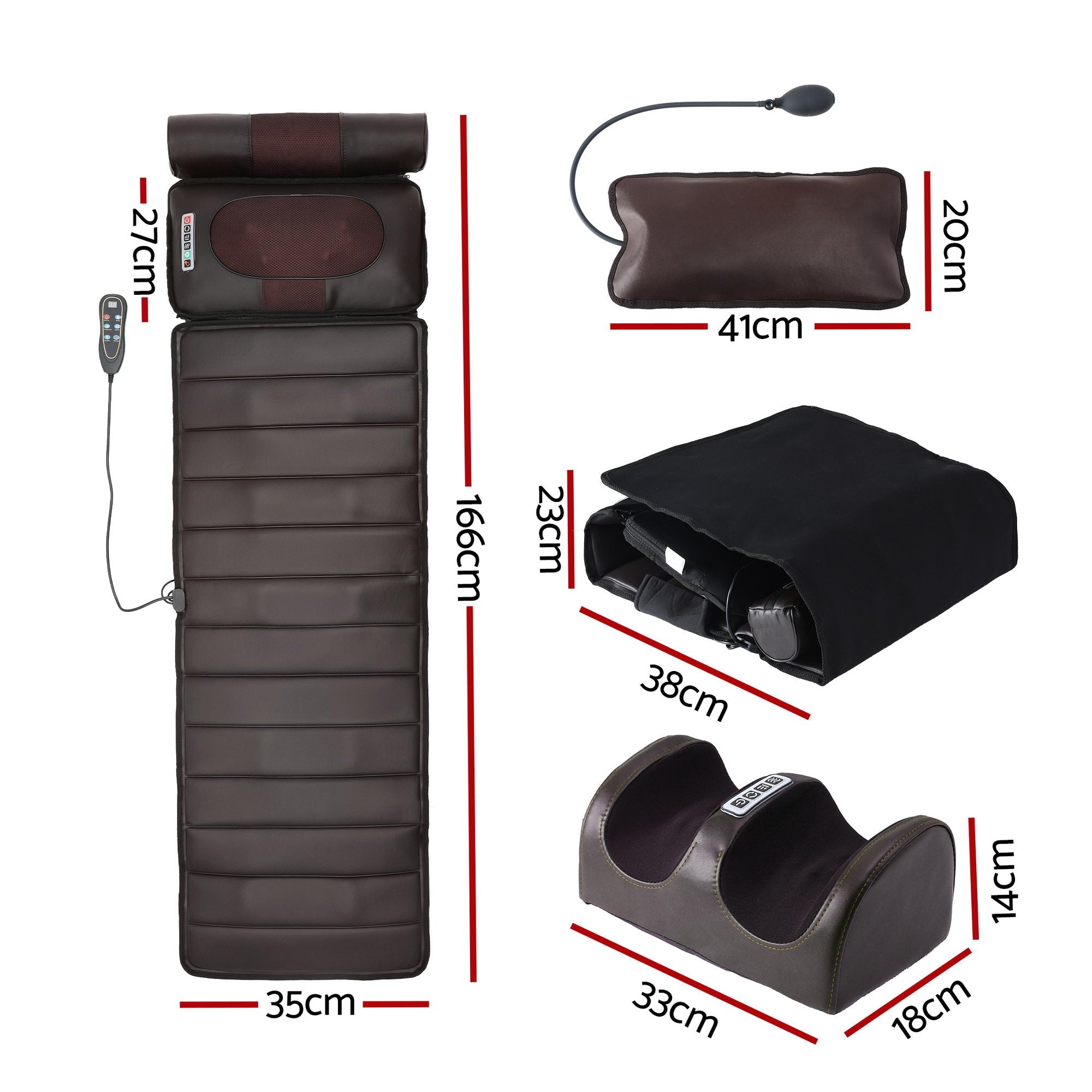 Massage Mat Kneading Neck Foot Massager Heated Vibration Airbag Mattress - Health & Beauty > Massage & Relaxation > Massagers - Rivercity House & Home Co. (ABN 18 642 972 209) - Affordable Modern Furniture Australia