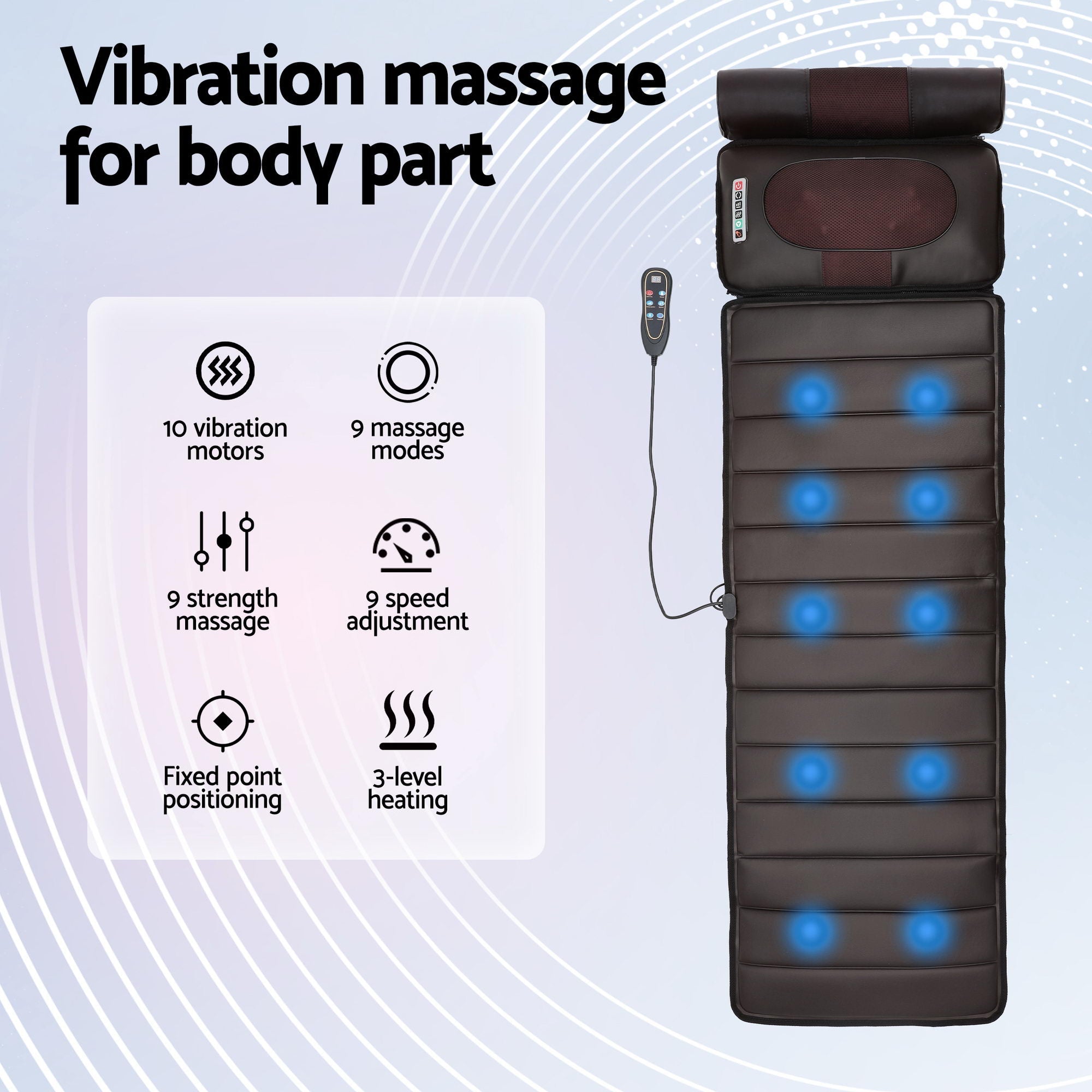 Massage Mat Kneading Neck Foot Massager Heated Vibration Airbag Mattress - Health & Beauty > Massage & Relaxation > Massagers - Rivercity House & Home Co. (ABN 18 642 972 209) - Affordable Modern Furniture Australia