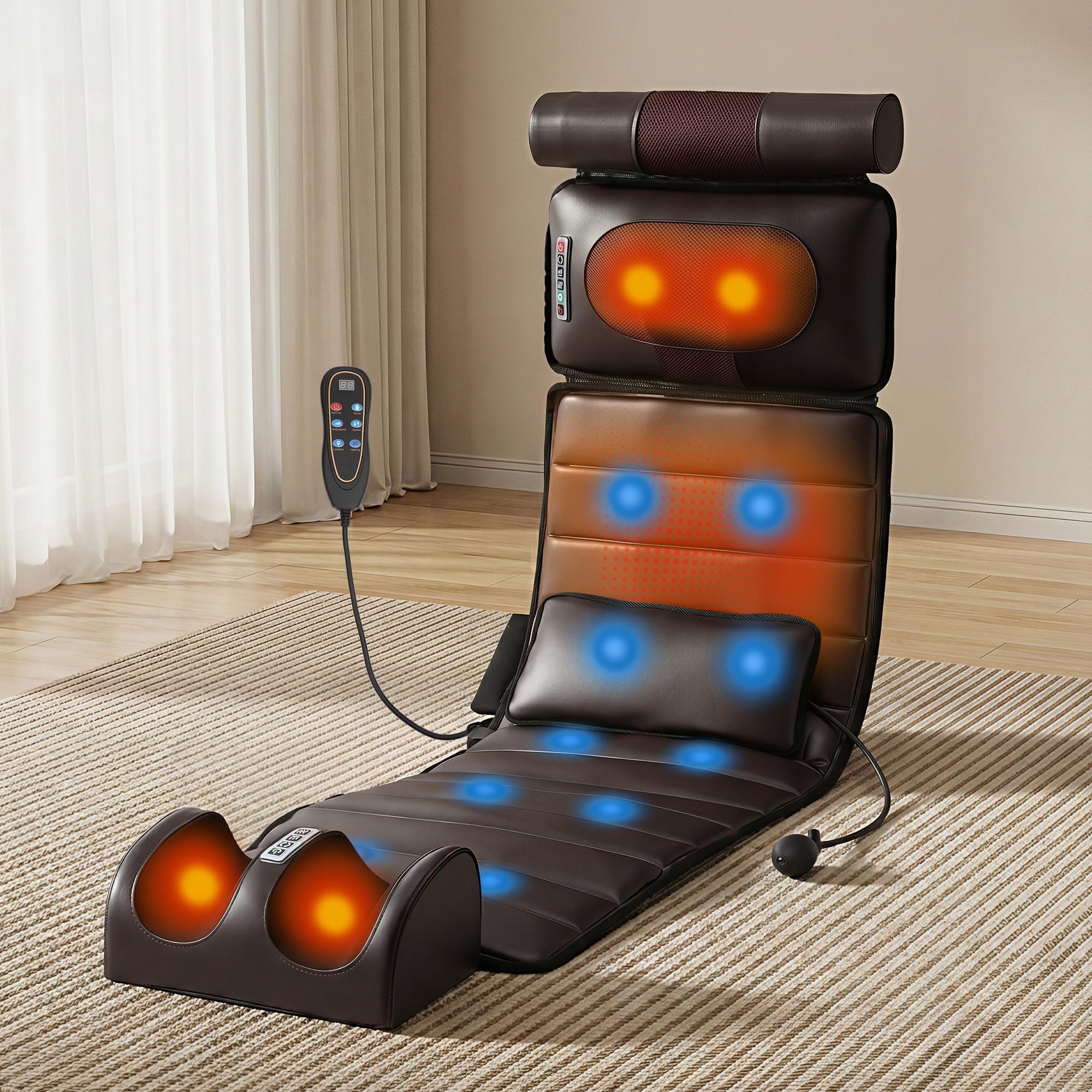 Massage Mat Kneading Neck Foot Massager Heated Vibration Airbag Mattress - Health & Beauty > Massage & Relaxation > Massagers - Rivercity House & Home Co. (ABN 18 642 972 209) - Affordable Modern Furniture Australia