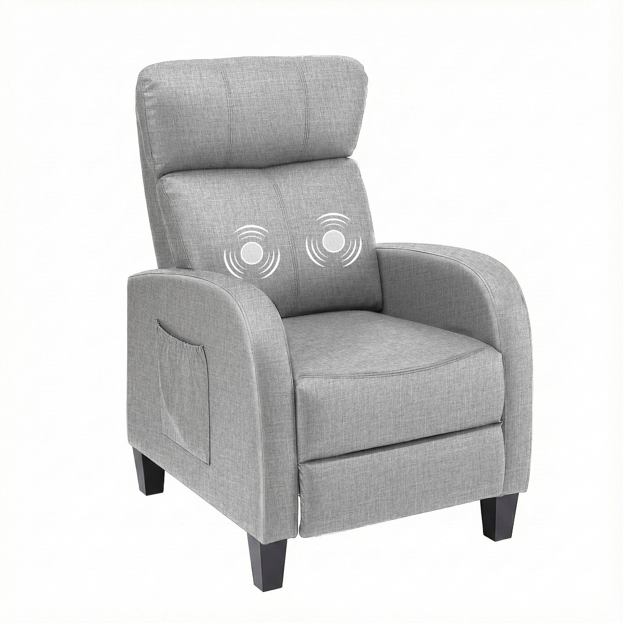 Massage Recliner Chair Small Recliner Sofa for Adults Fabric Grey - Furniture > Bar Stools & Chairs > Arm Chairs & Recliners - Rivercity House & Home Co. (ABN 18 642 972 209) - Affordable Modern Furniture Australia