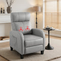 Massage Recliner Chair Small Recliner Sofa with Heated Massage and Remote Control - Grey