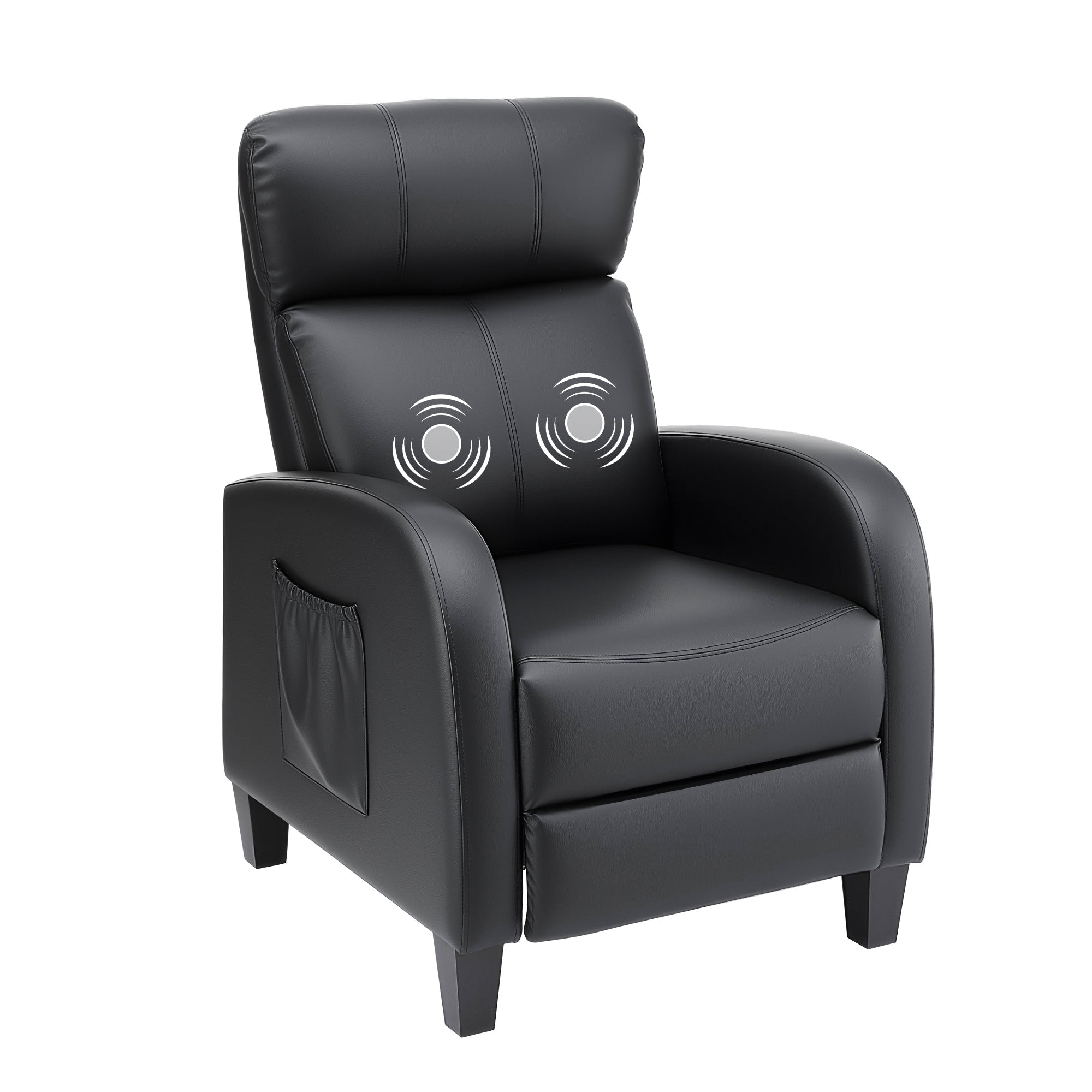 Massage Recliner Chair Small Recliner Sofa for Adults PU Leather Black - Furniture > Bar Stools & Chairs > Arm Chairs & Recliners - Rivercity House & Home Co. (ABN 18 642 972 209) - Affordable Modern Furniture Australia
