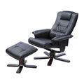 Massage Recliner with Footrest - Black