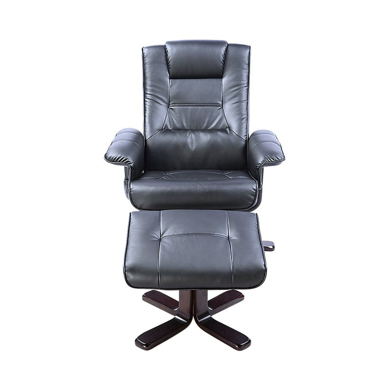 Massage Recliner with Footrest - Black - Rivercity House & Home Co. (ABN 18 642 972 209) - Affordable Modern Furniture Australia