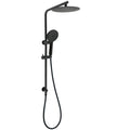 10" Matte Black Dual Shower Set with Rainfall Head, Handheld & Wall Rail