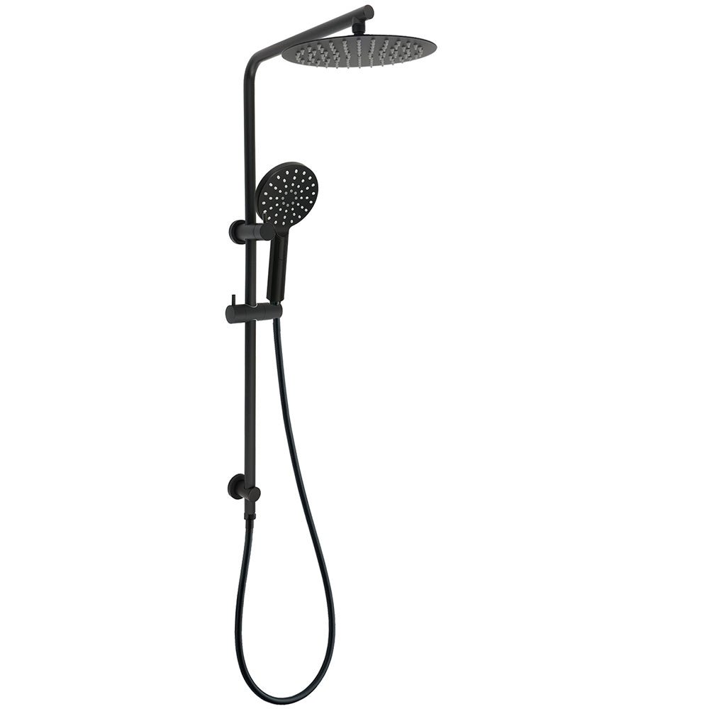 Matt Black 10" Shower Rain Head Handheld Silde Wall Arm Rail Dual Bath Set - Furniture > Bathroom > Shower Heads & Screens - Rivercity House & Home Co. (ABN 18 642 972 209) - Affordable Modern Furniture Australia