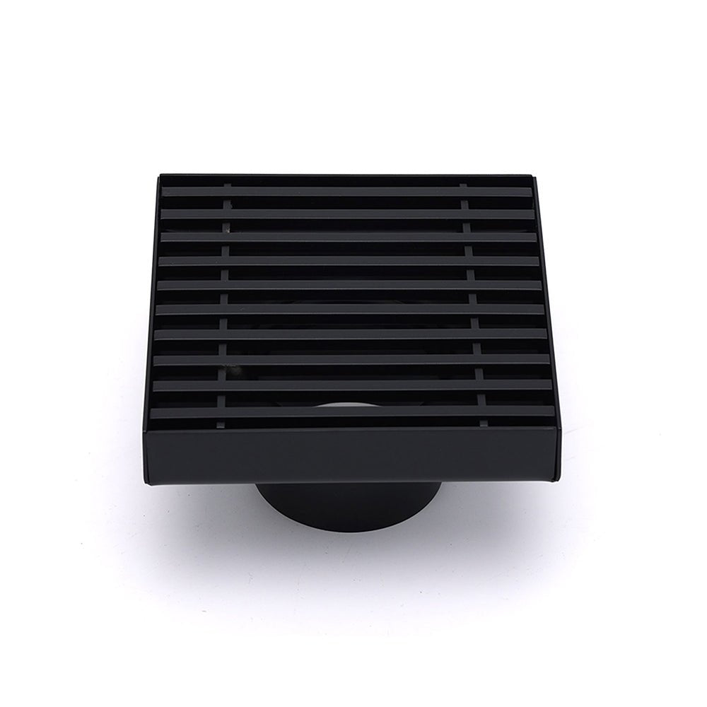 Matt Black 100mm Square Strip Fence Shower Grate Bathroom Floor Drain 50mm Waste - Furniture > Bathroom > Shower Heads & Screens - Rivercity House & Home Co. (ABN 18 642 972 209) - Affordable Modern Furniture Australia