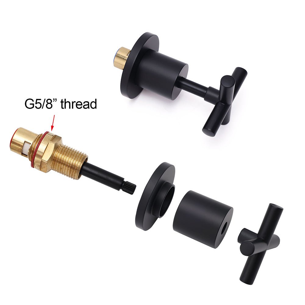 Matt Black 1/4 Turn Twin Taps Hot Cold Water Control Mixer For Bath Spout Shower - Furniture > Bathroom > Shower Heads & Screens - Rivercity House & Home Co. (ABN 18 642 972 209) - Affordable Modern Furniture Australia
