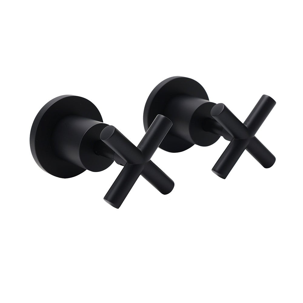 Matt Black 1/4 Turn Twin Taps Hot Cold Water Control Mixer For Bath Spout Shower - Furniture > Bathroom > Shower Heads & Screens - Rivercity House & Home Co. (ABN 18 642 972 209) - Affordable Modern Furniture Australia