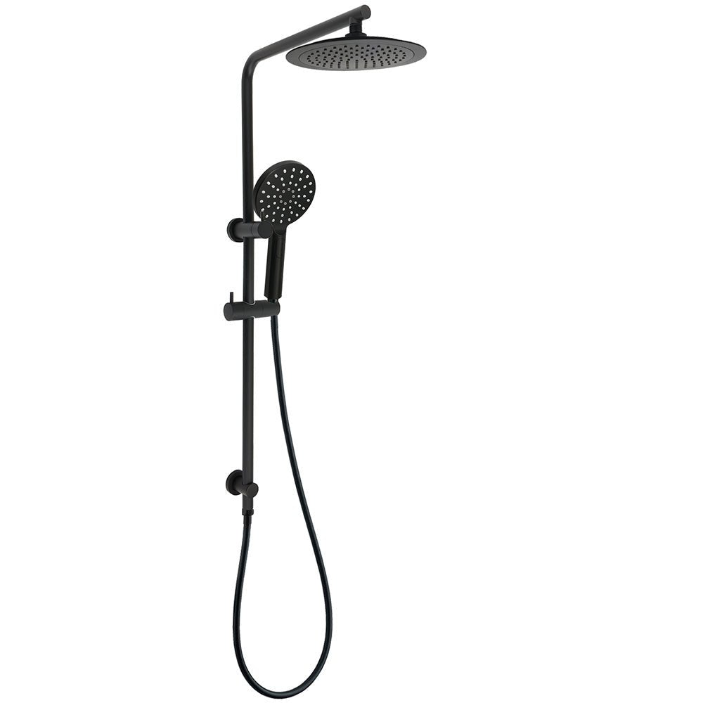 Matt Black 2in1 Round 9" Rainfall Shower Head & 3 Modes Handheld Silde Rail Set - Furniture > Bathroom > Shower Heads & Screens - Rivercity House & Home Co. (ABN 18 642 972 209) - Affordable Modern Furniture Australia