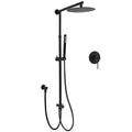 10" Matte Black 2in1 Round Rainfall Shower Head with Handheld Sliding Rail Diverter Mixer Set