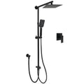 8" Square 2in1 Adjustable Shower Head with Handheld & Sliding Rail Mixer - Matte Black