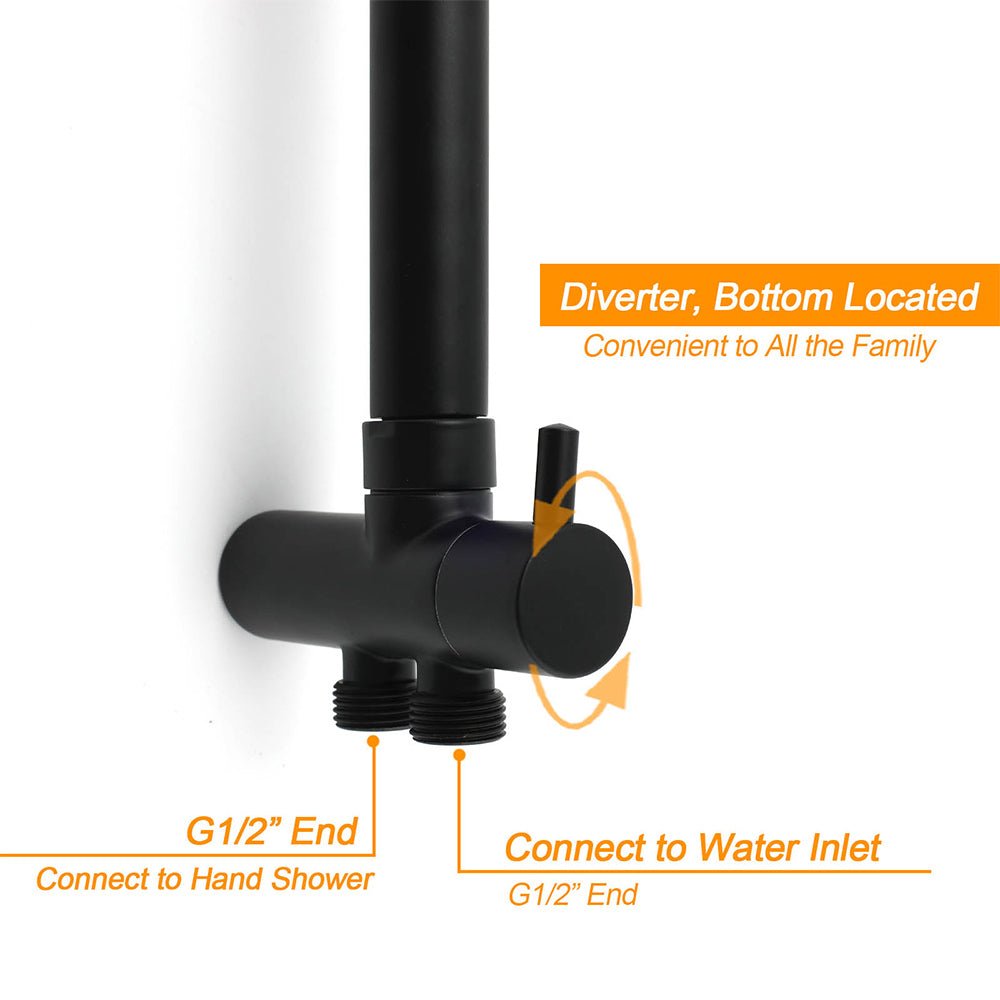 Matt Black 2in1 Set Square 10" Shower Rain Head Handheld Adjustable Silding Rail + Mixer - Furniture > Bathroom > Shower Heads & Screens - Rivercity House & Home Co. (ABN 18 642 972 209) - Affordable Modern Furniture Australia
