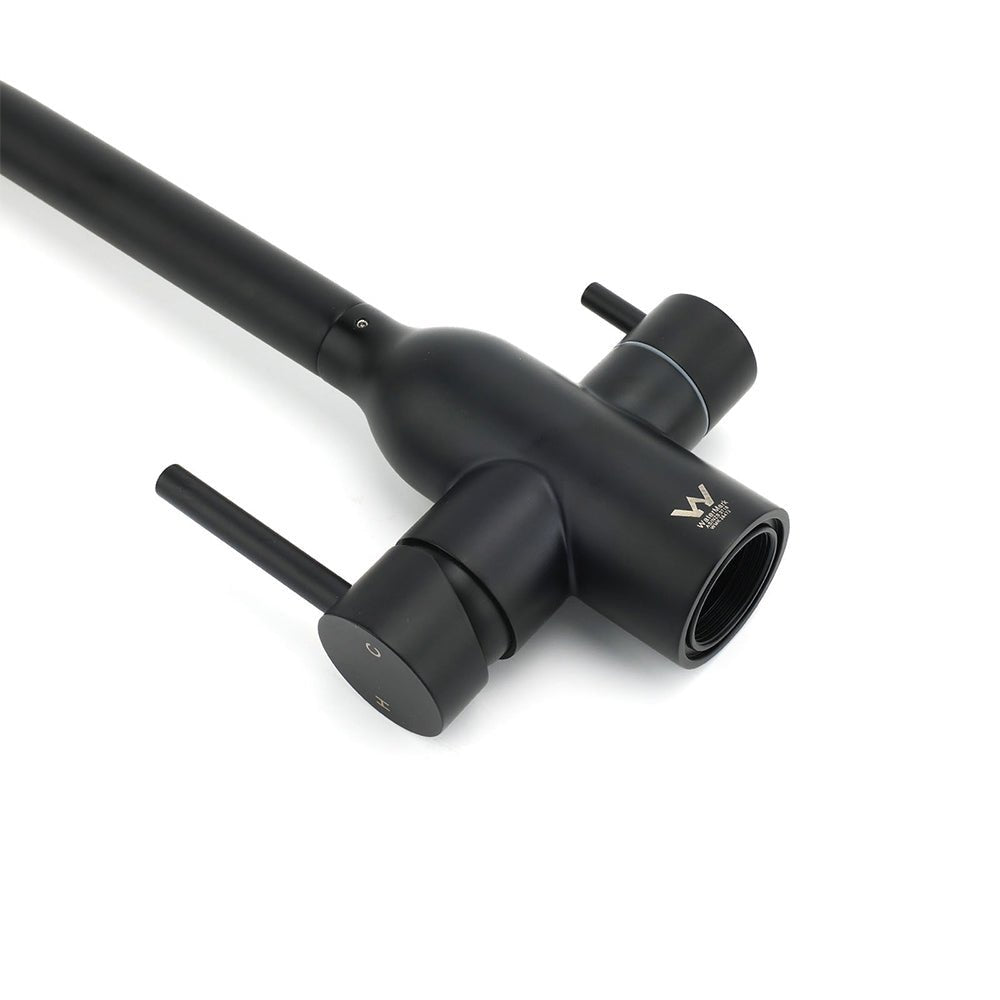 Matt Black 3 Ways Kitchen Mixer Tap Pury Water Sink Faucet 360 Swivel Spout Outlet - Furniture > Bathroom > Shower Heads & Screens - Rivercity House & Home Co. (ABN 18 642 972 209) - Affordable Modern Furniture Australia
