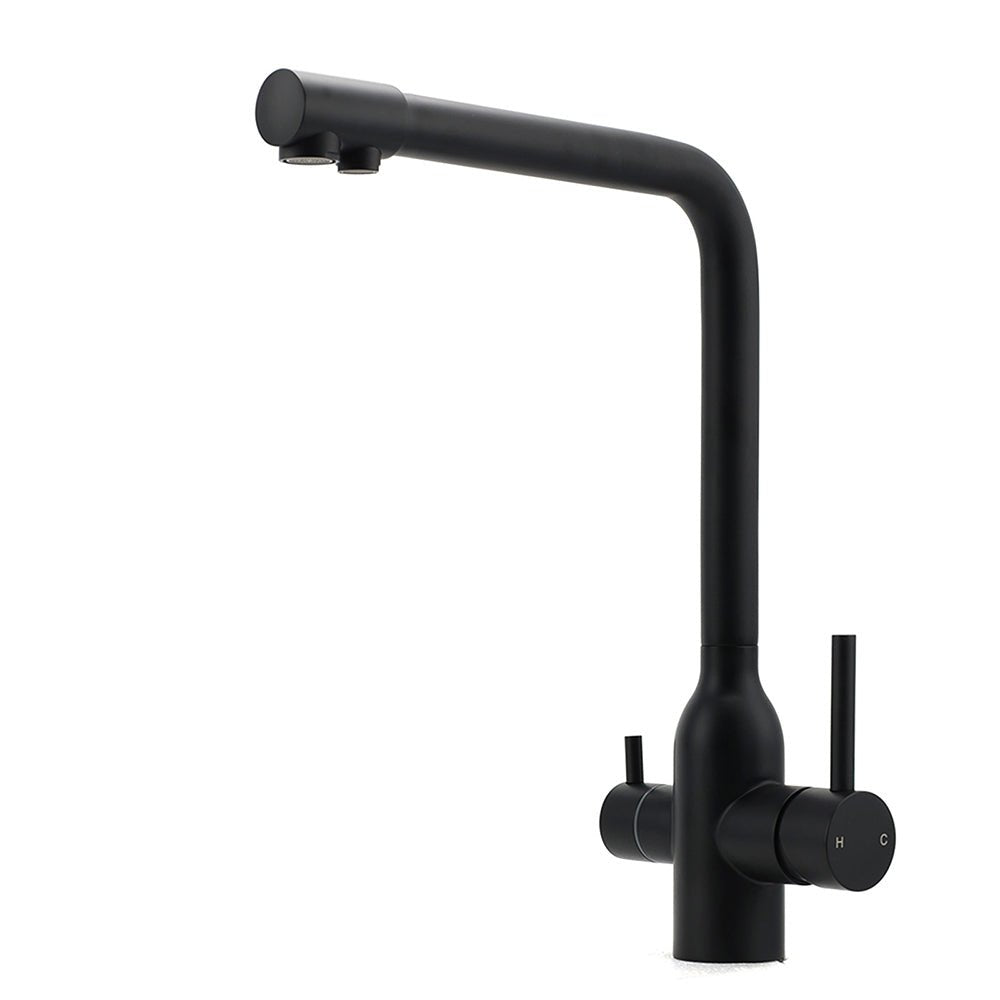 Matt Black 3 Ways Kitchen Mixer Tap Pury Water Sink Faucet 360 Swivel Spout Outlet - Furniture > Bathroom > Shower Heads & Screens - Rivercity House & Home Co. (ABN 18 642 972 209) - Affordable Modern Furniture Australia