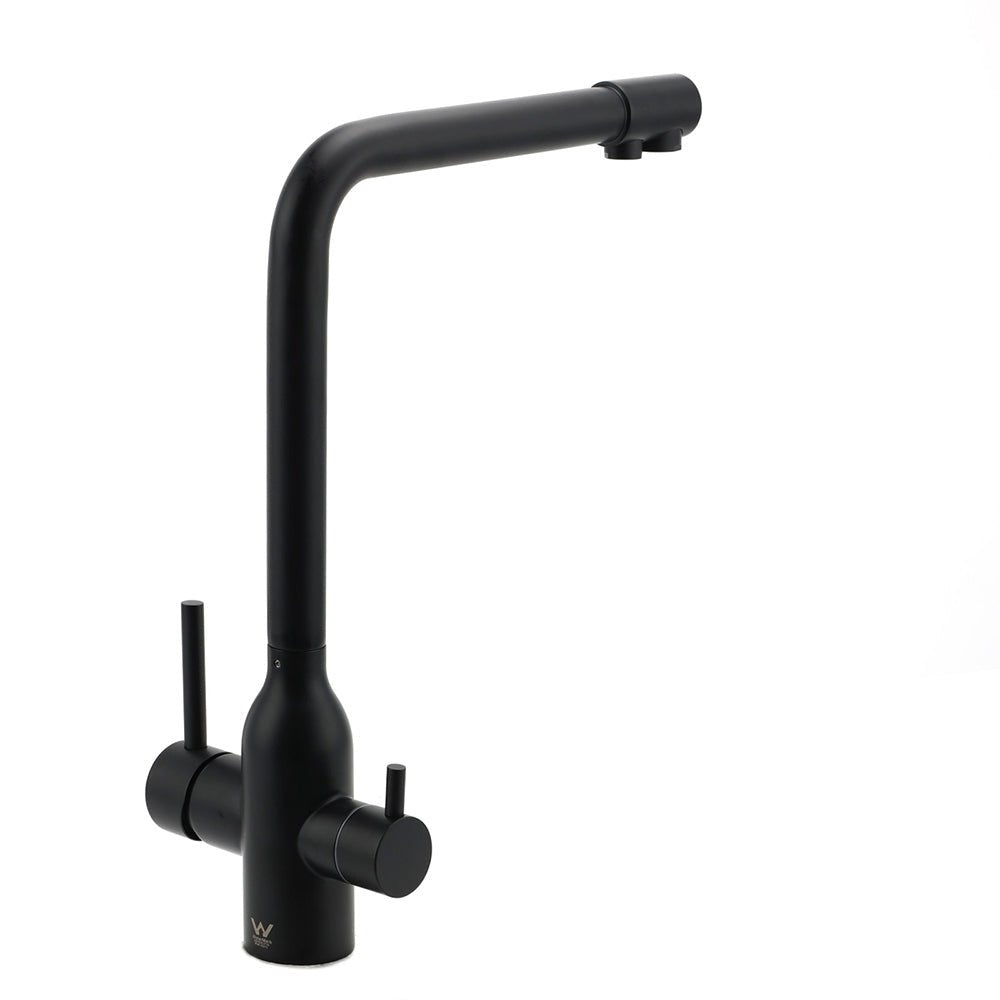 Matt Black 3 Ways Kitchen Mixer Tap Pury Water Sink Faucet 360 Swivel Spout Outlet - Furniture > Bathroom > Shower Heads & Screens - Rivercity House & Home Co. (ABN 18 642 972 209) - Affordable Modern Furniture Australia