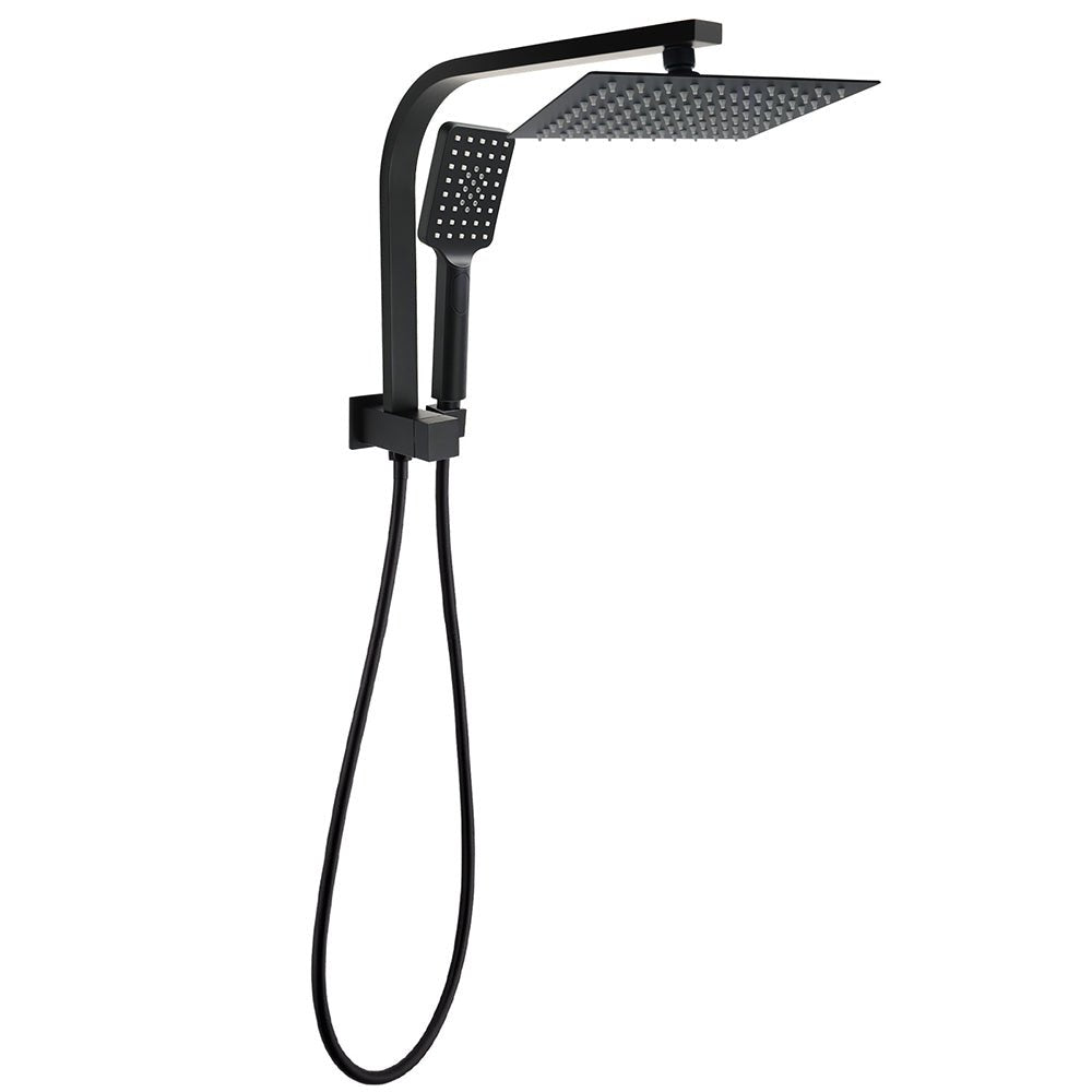 Matt Black 8" SUS Shower Head 3 Modes Handheld Gooseneck Arm Square 2in1 Set - Furniture > Bathroom > Shower Heads & Screens - Rivercity House & Home Co. (ABN 18 642 972 209) - Affordable Modern Furniture Australia