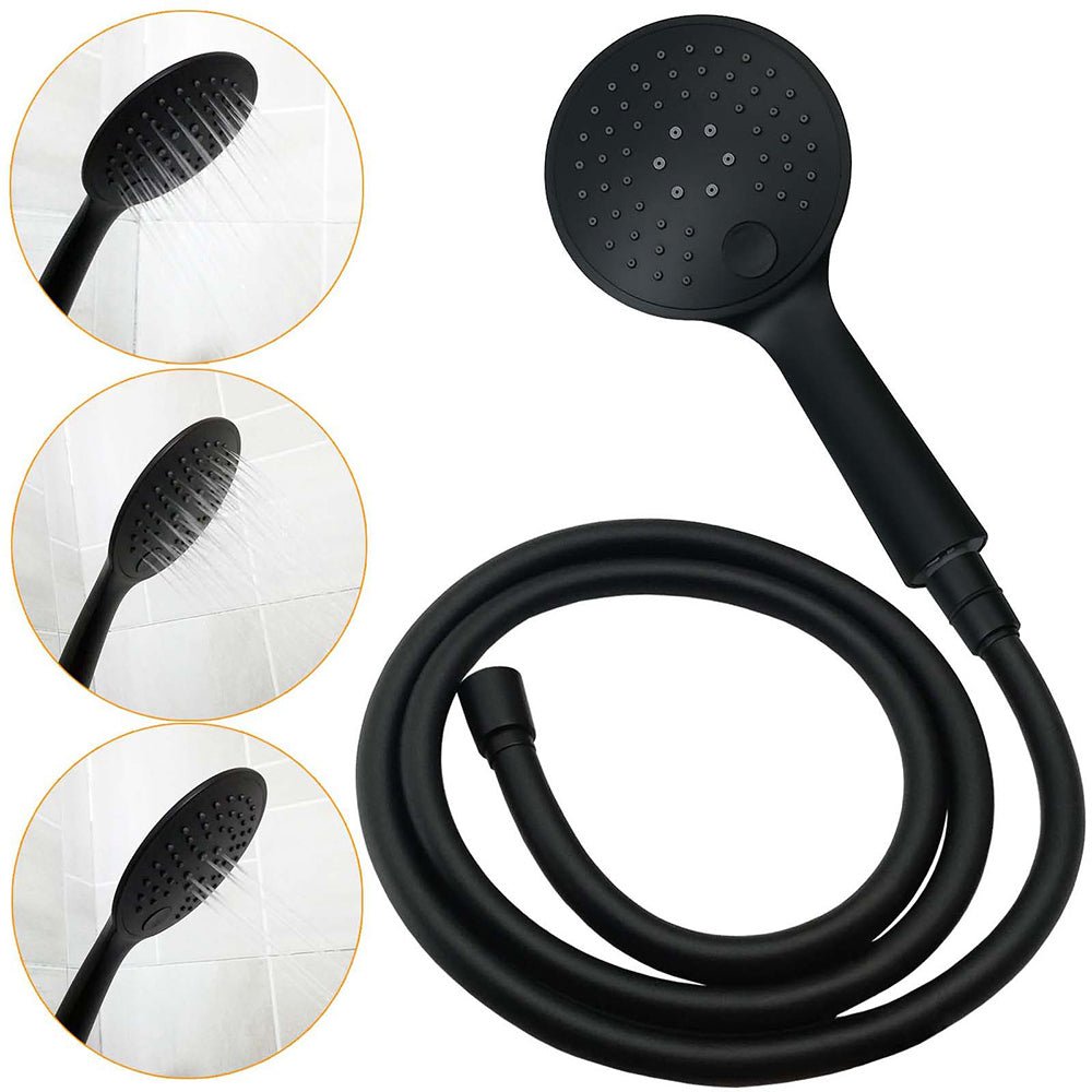 Matt Black 9" Round Rain Shower Head Handheld Adjustable Rail Arm Elbow Twin Set Hot Cold Taps - Furniture > Bathroom > Shower Heads & Screens - Rivercity House & Home Co. (ABN 18 642 972 209) - Affordable Modern Furniture Australia