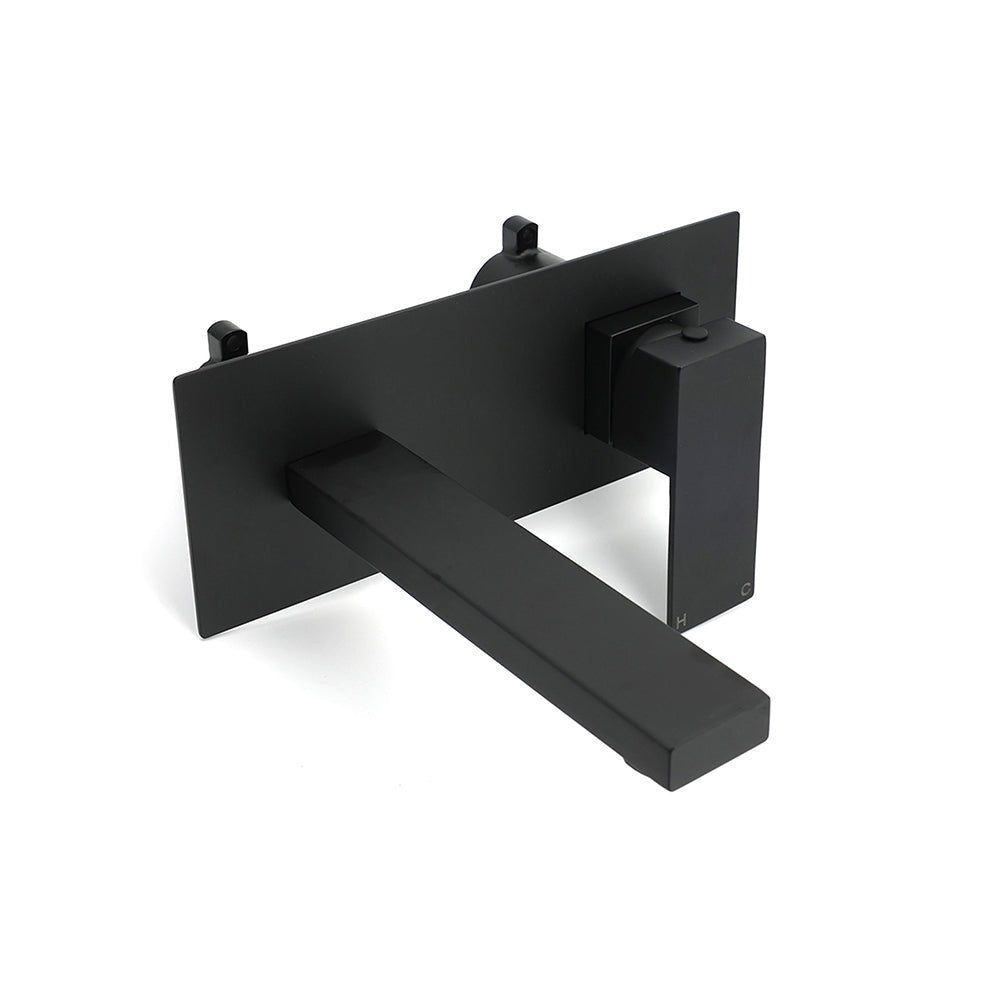 Matt Black Basin Mixer Bathroom Tub Faucet Wall Mount Tap Hot Cold Water Spout - Furniture > Bathroom > Shower Heads & Screens - Rivercity House & Home Co. (ABN 18 642 972 209) - Affordable Modern Furniture Australia