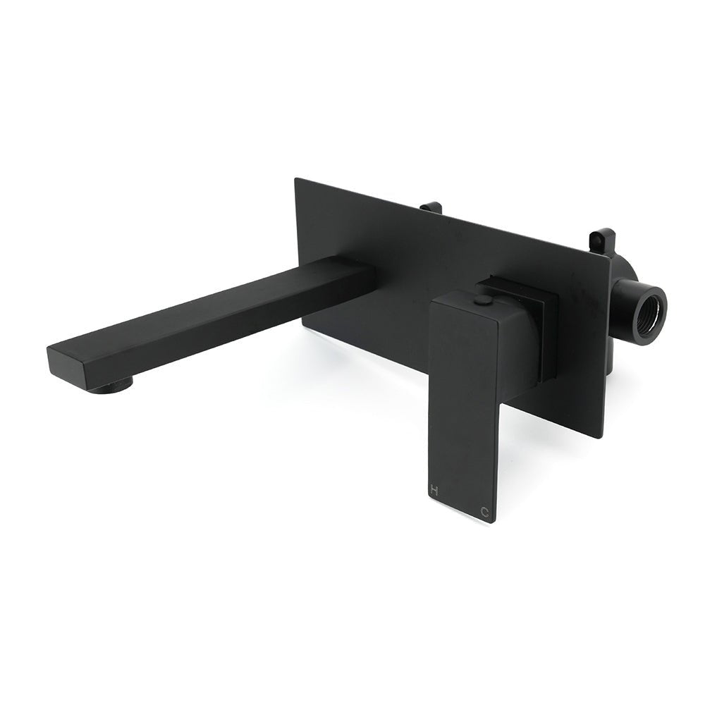 Matt Black Basin Mixer Bathroom Tub Faucet Wall Mount Tap Hot Cold Water Spout - Furniture > Bathroom > Shower Heads & Screens - Rivercity House & Home Co. (ABN 18 642 972 209) - Affordable Modern Furniture Australia