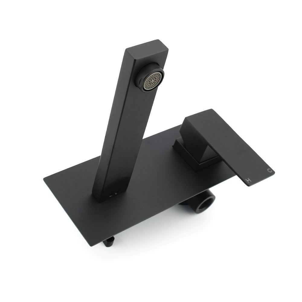 Matt Black Basin Mixer Bathroom Tub Faucet Wall Mount Tap Hot Cold Water Spout - Furniture > Bathroom > Shower Heads & Screens - Rivercity House & Home Co. (ABN 18 642 972 209) - Affordable Modern Furniture Australia