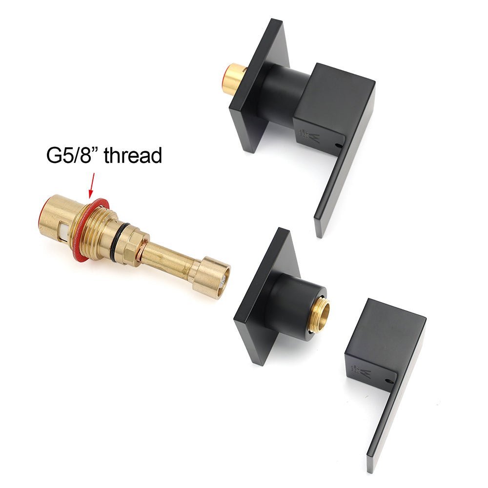 Matt Black Brass 1/4 Turn Round Hot Cold Tap Wall Set For Shower Vanity Spout - Furniture > Bathroom > Shower Heads & Screens - Rivercity House & Home Co. (ABN 18 642 972 209) - Affordable Modern Furniture Australia