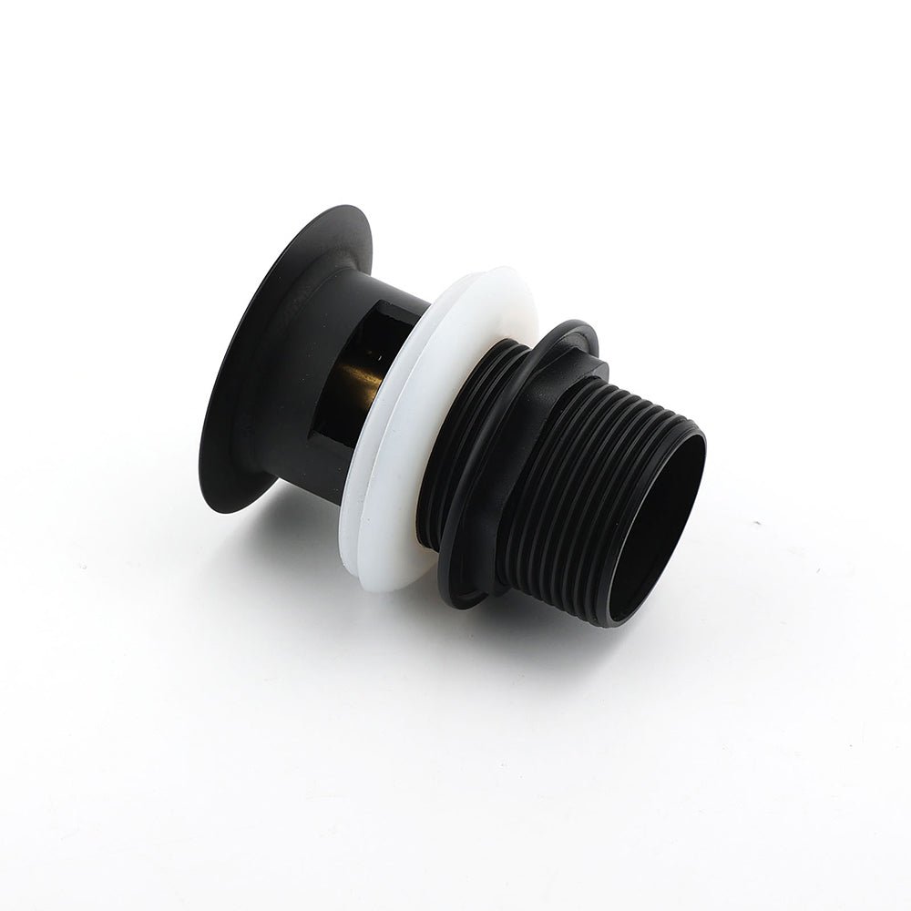 Matt Black Brass 32mm Push Pop Up Waste Plug Overflow Basin Sink Drain Outlet - Furniture > Bathroom > Shower Heads & Screens - Rivercity House & Home Co. (ABN 18 642 972 209) - Affordable Modern Furniture Australia