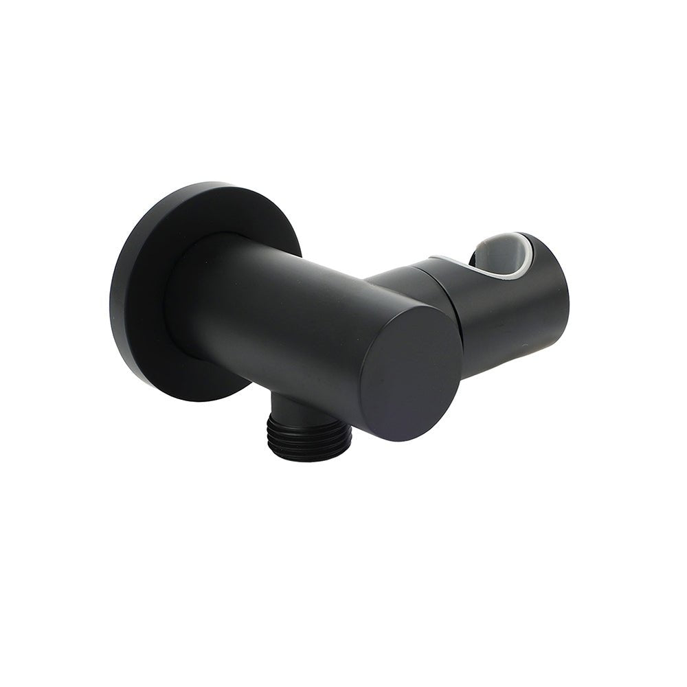 Matt Black Brass Hand Shower Bracket Swivel Holder Wall Elbow Connector Water Inlet Kit - Furniture > Bathroom > Shower Heads & Screens - Rivercity House & Home Co. (ABN 18 642 972 209) - Affordable Modern Furniture Australia