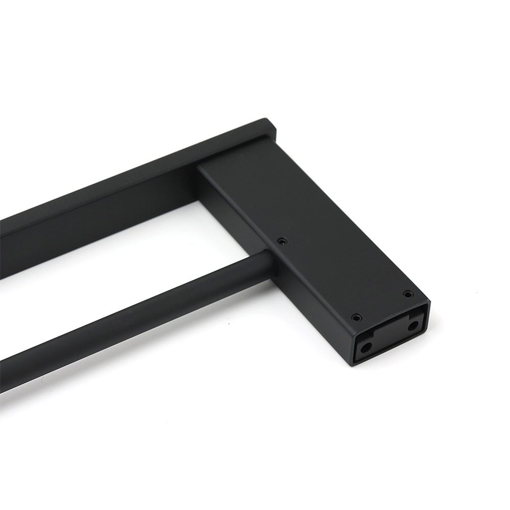 Matt Black Cubic Square 600mm Double Towel Rail Rack Hanger Holder Bar Wall Kit - Home & Garden > Bathroom Accessories > Shower Accessories - Rivercity House & Home Co. (ABN 18 642 972 209) - Affordable Modern Furniture Australia
