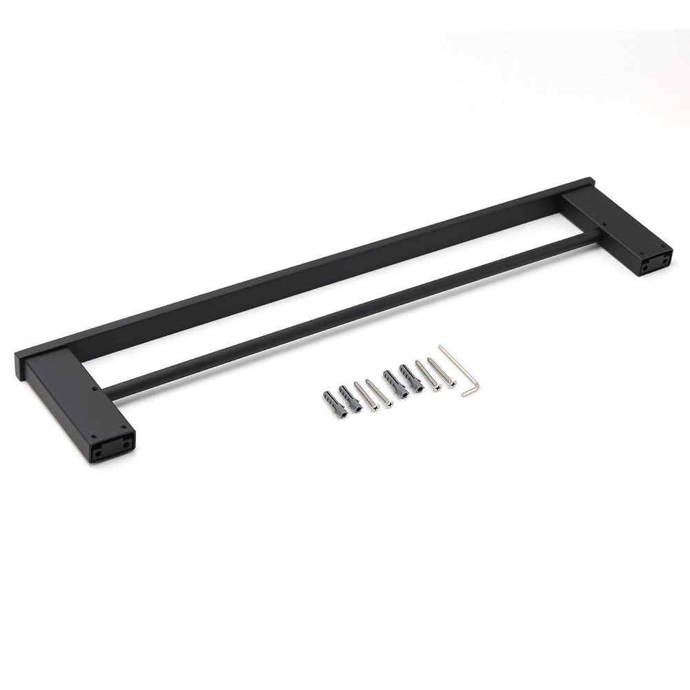 Matt Black Cubic Square 600mm Double Towel Rail Rack Hanger Holder Bar Wall Kit - Home & Garden > Bathroom Accessories > Shower Accessories - Rivercity House & Home Co. (ABN 18 642 972 209) - Affordable Modern Furniture Australia