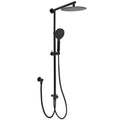 Matte Black 10" Dual Round Rain Shower Set with 3-Mode Handheld & Sliding Rail Diverter
