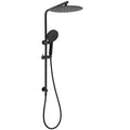 12" Matte Black Dual Shower Rain Head with Handheld Slide Wall Rail Set