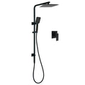 Matte Black 10" Square Dual Shower Head 3-Mode Handheld Brass Slide Rail Mixer Set