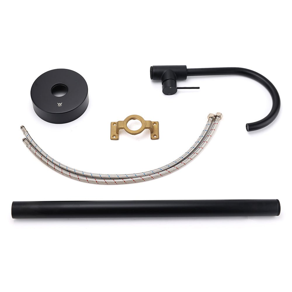 Matt Black Indoor Bathtub Filler Free Standing Mixer Faucet Tap Spout Watermark - Furniture > Bathroom > Shower Heads & Screens - Rivercity House & Home Co. (ABN 18 642 972 209) - Affordable Modern Furniture Australia