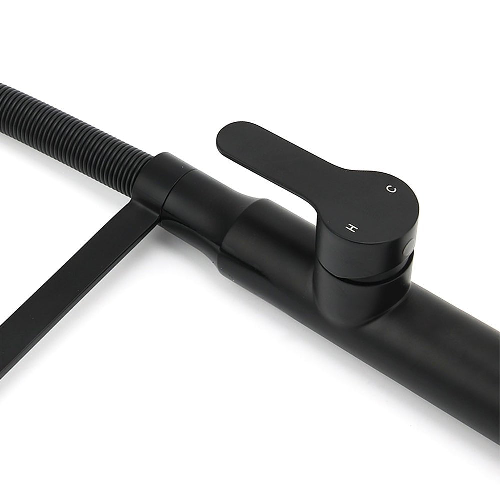 Matt Black Kitchen Sink Basin Mixer 360º Swivel Faucet Tap Pull Out Spout WELS - Furniture > Bathroom > Shower Heads & Screens - Rivercity House & Home Co. (ABN 18 642 972 209) - Affordable Modern Furniture Australia