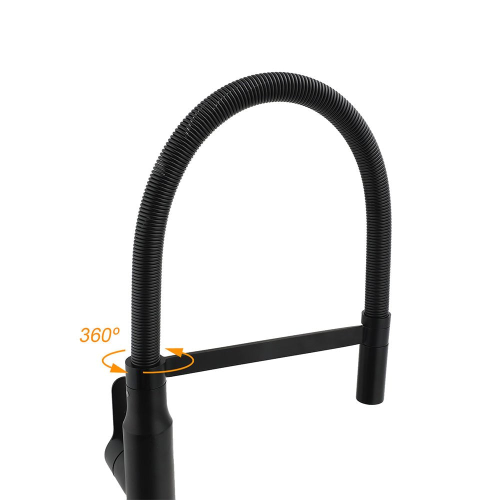 Matt Black Kitchen Sink Basin Mixer 360º Swivel Faucet Tap Pull Out Spout WELS - Furniture > Bathroom > Shower Heads & Screens - Rivercity House & Home Co. (ABN 18 642 972 209) - Affordable Modern Furniture Australia