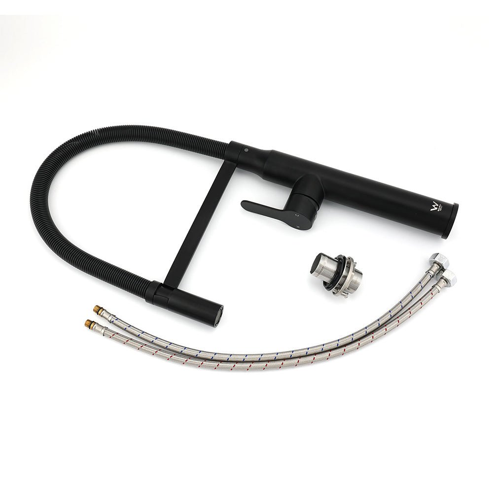 Matt Black Kitchen Sink Basin Mixer 360º Swivel Faucet Tap Pull Out Spout WELS - Furniture > Bathroom > Shower Heads & Screens - Rivercity House & Home Co. (ABN 18 642 972 209) - Affordable Modern Furniture Australia
