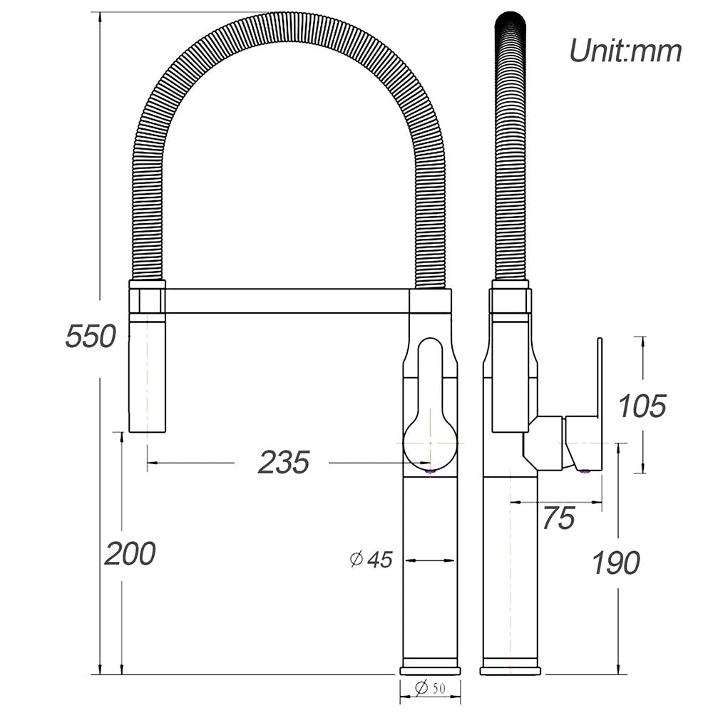 Matt Black Kitchen Sink Basin Mixer 360º Swivel Faucet Tap Pull Out Spout WELS - Furniture > Bathroom > Shower Heads & Screens - Rivercity House & Home Co. (ABN 18 642 972 209) - Affordable Modern Furniture Australia