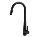 KYLINS Stainless Steel Kitchen Sink Mixer Tap with Pull Out Hose and Round Spout - Matte Black