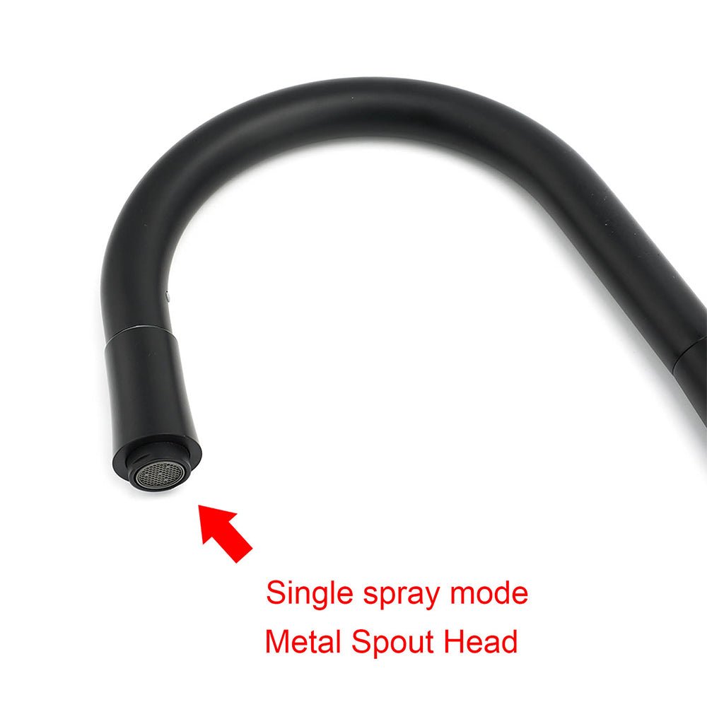 Matt Black Pull Out Long Hose Kitchen Sink Tap Round Basin Mixer Faucet Spout - Furniture > Bathroom > Shower Heads & Screens - Rivercity House & Home Co. (ABN 18 642 972 209) - Affordable Modern Furniture Australia
