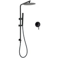 10" Matte Black Round Rain Shower Head Handheld Slide Rail Mixer Set - Black