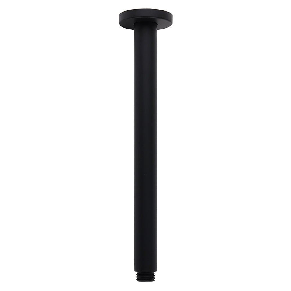 Matt Black Round 16" Extra Large Rain Shower Head 300mm Ceiling Dropper Arm Set - Furniture > Bathroom > Shower Heads & Screens - Rivercity House & Home Co. (ABN 18 642 972 209) - Affordable Modern Furniture Australia