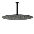 16" Extra Large Matte Black Round Rain Shower Head with 300mm Ceiling Dropper Arm Set - Matte Black