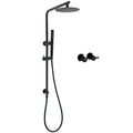8" Matte Black 2-in-1 Rain & Handheld Shower Head with Wall Arm Taps Set - Black